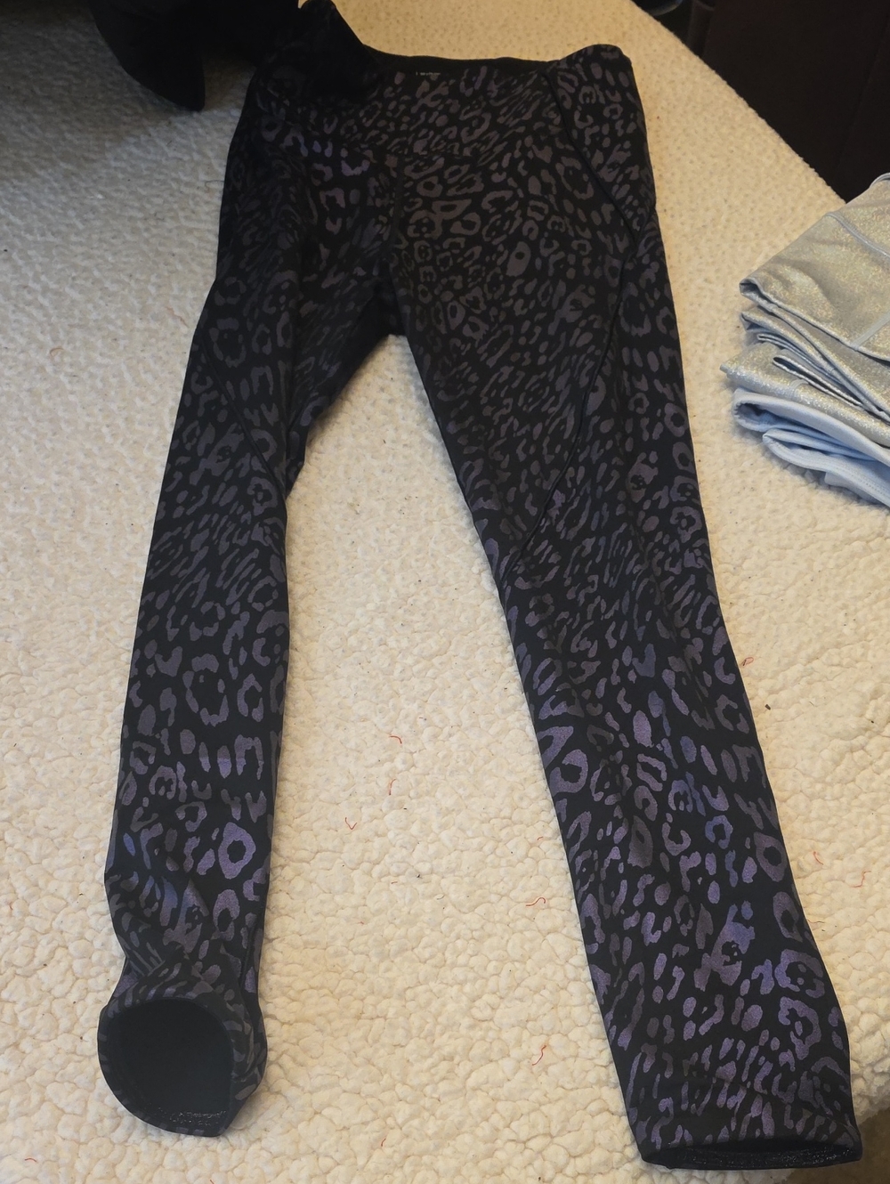 Victoria's Secret Black and Purple Leopard Print Leggings